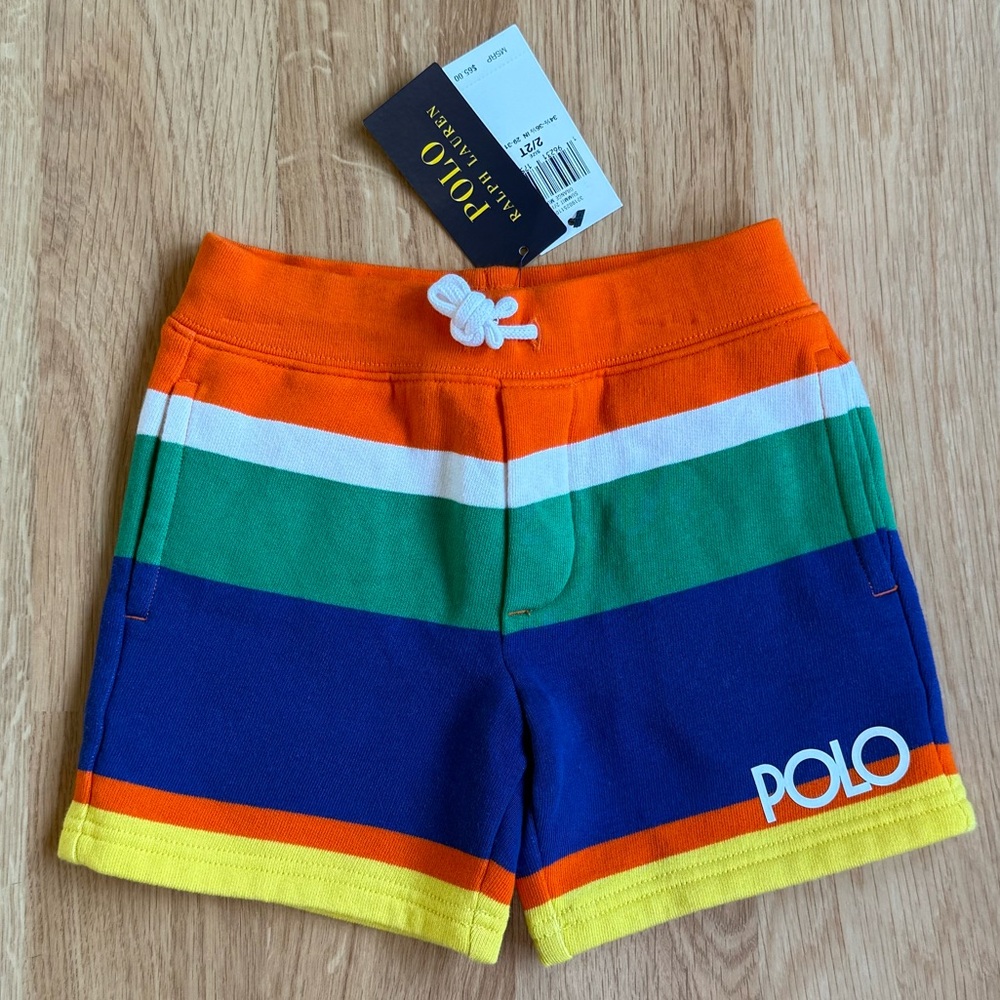 NWT Ralph Lauren Toddler Boy Shorts-Colorful Stripes, Soft and Thick